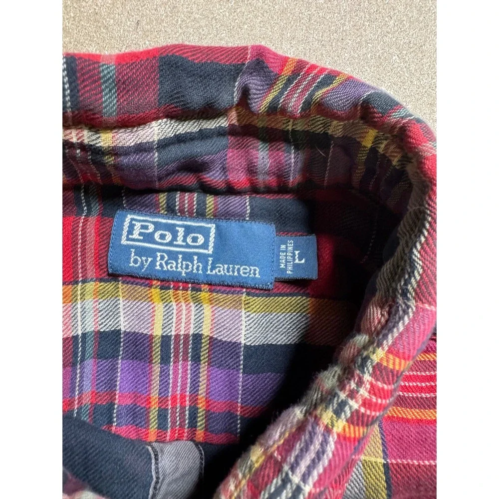Polo by‎ Ralph Lauren Mens Flannel Plaid Shirt Button Up Long Sleeve